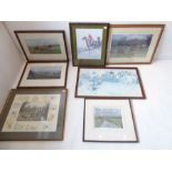 Seven framed and glazed hunting prints:  'Every Dog Has His Day' with colour remarques, two