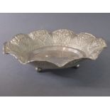 A Turkish silver (Istanbul) bowl; repoussé decoration of various foliate designs to the scalloped