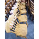 A set of four (3+1) latheback kitchen-style chairs