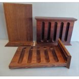 A modern hardwood (possibly end grain palm?) cigar case; the two end slides opening to reveal the