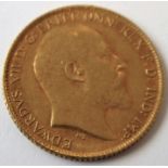 An Edward VIII 1908 half sovereign