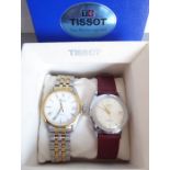 Two gentleman's Tissot wristwatches: a 'Visodate - Waterproof, Camping' and a 'PR 100'. The