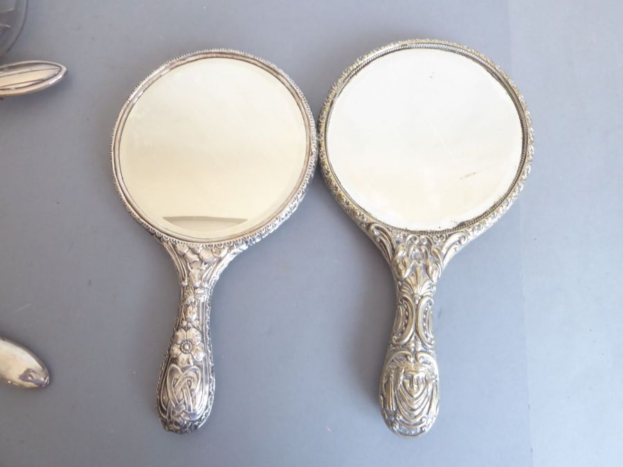 Dressing table wares etc. to include a late 19th century hand-held silver dressing table mirror, one - Image 8 of 11