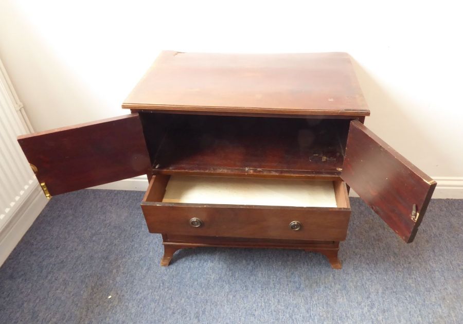 A 19th century (with adaptions) mahogany side cabinet; the reeded edge top above two doors further - Image 5 of 6