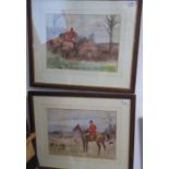 THOMAS IVESTER-LLOYD (British, 1873-1942), a pair of early 20th century  watercolour hunting