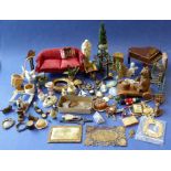 An interesting selection of mostly miniature doll's house furniture, bijouterie and other similar