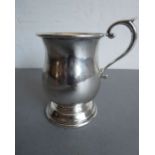 A hallmarked silver christening cup of baluster form and engraved '13-9-56', assayed Sheffield