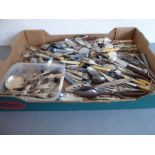 A large quantity of mostly 20th century flatware and cutlery (some silver plated). Knives, forks,
