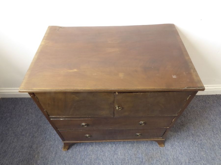 A 19th century (with adaptions) mahogany side cabinet; the reeded edge top above two doors further - Image 6 of 6
