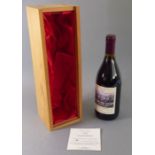 A limited edition (45 of 1,000) cased bottle of red wine from the Cheltenham Collection