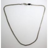 A flat curb link chain necklace stamped '18K' (length 41cm, 6.7g)