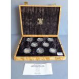 An original cased World Fisheries commemorative 8-coin silver Piedfort Collection struck by the