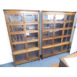 A large early 20th century Globe-Wernicke-style oak bookcase with hinged glazed doors (174cm high