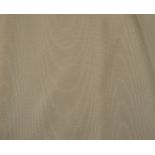 A pair of cream watered-silk effect curtains with matching shaped pelmet; curtains 100% polyester,