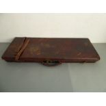 A late 19th century leather double gun case for restoration: E.J. Churchill - 8 Agar Street label