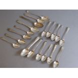 A varying selection of mostly 18th/19th century hallmarked silver teaspoons; various assay
