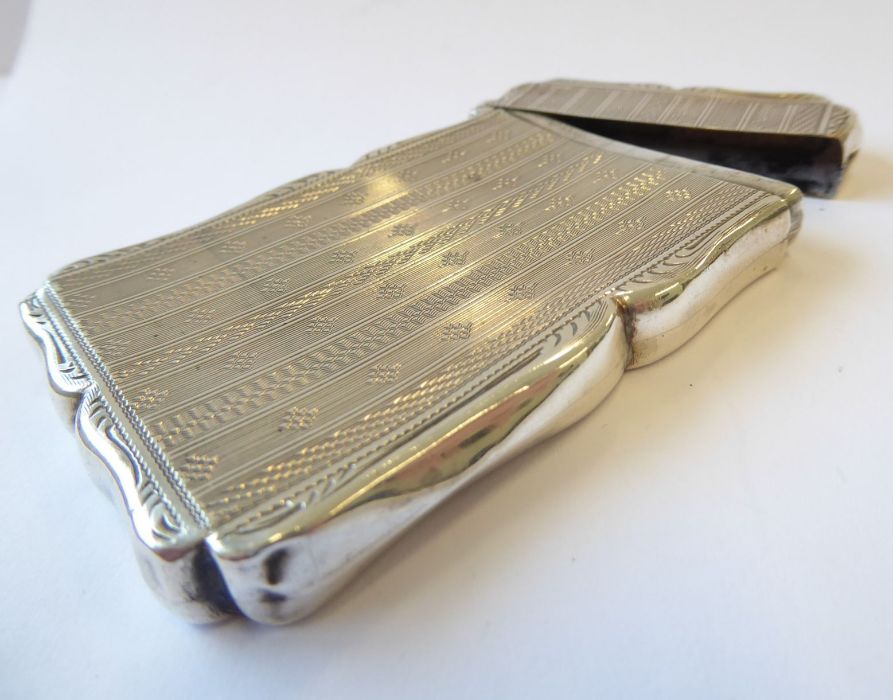 A silver card case (Birmingham 1882) and an ornate Edwardian scent bottle (a/f) - Image 10 of 11