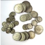 Mostly early 20th century silver coinage etc. to include two 1937 crowns, a 1935 crown and one