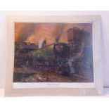 *After TERENCE CUNEO, portrait of the Battle of Britain Class locomotive Winston Churchill, signed