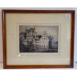 After ANDREW AFFLECK, The Cloth Hall, Malines, signed etching (printed image 8 x 11½ ins, 20cm x
