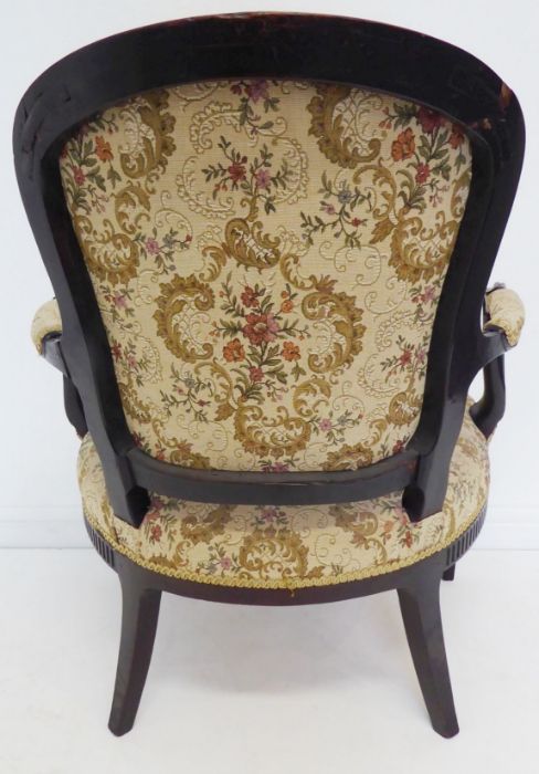 A late 18th century mahogany and upholstered open armchair in the style of John Linnell; the arms - Image 8 of 9