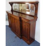 A fine early 19th century Regency period rosewood breakfront chiffonier; the three-quarter pierced