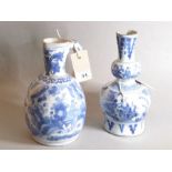 Delft - a jug of globular form, circa 1680, after the Chinese/Japanese original, painted with