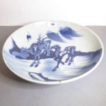 Yongzheng period (1723-1735) - a Chinese porcelain bowl decorated in underglaze blue with two horses