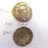 Ten Hadrian denarii from the Lincolnshire 2018 hoard. (Rome mint). (Brit. Mus. cat. # 285-288 and