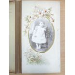 Four Victorian/Edwardian photograph and postcard albums, some with contemporary photographs and with