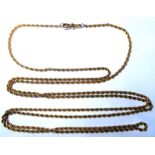 A 9-carat rope-style longuard chain (approx. 137cm; 18.6g)