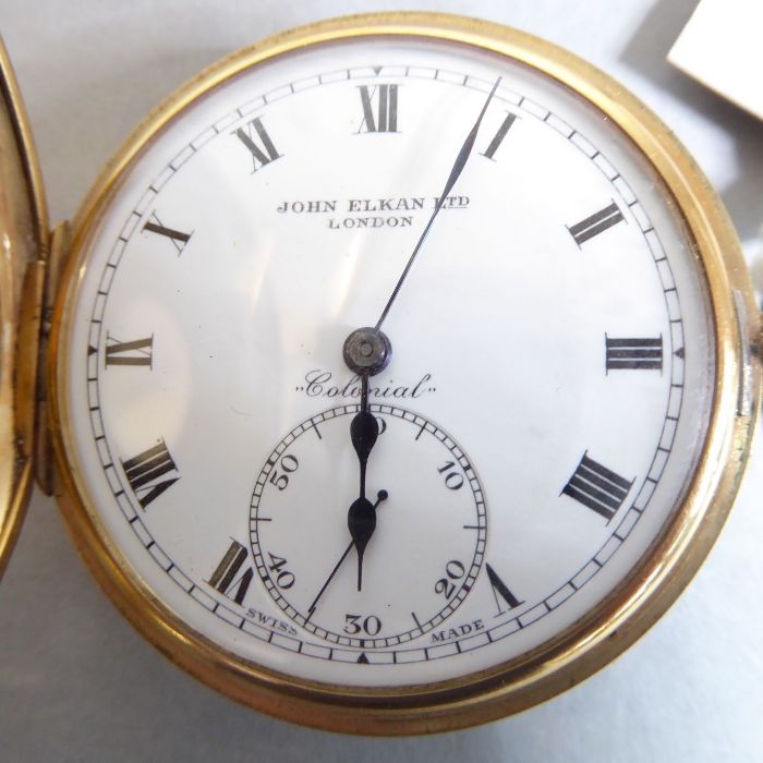 A gentleman's 9-carat yellow-gold-cased half-hunter keyless pocket watch. The outer case with enamel - Image 4 of 10