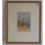 *EVELYN RIMINGTON (I885-1965), Italian (?) hilltop monastery, pencil and watercolour (7 x 8¾ ins,