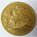 A Victorian gold half sovereign dated 1900 (used condition)