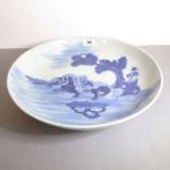 Early Qing Dynasty, early Qianlong period - a Chinese porcelain dish decorated in underglaze blue