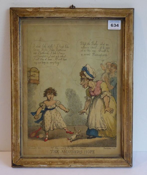 GEORGE MOUTARD WOODWARD after Thomas Rowlandson, The Mother's Hope, hand-coloured engraving,