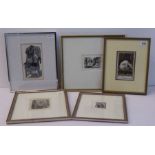 *A varied selection of framed and glazed etchings etc. to include 'An Artist's Proof, High Street,