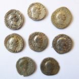 Eight Vespasian denarii from the Lincolnshire 2018 hoard. (Rome mint). (Head of Vespasian,