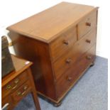 A mid-19th century mahogany chest of pleasing proportions, the thumbnail moulded top above two