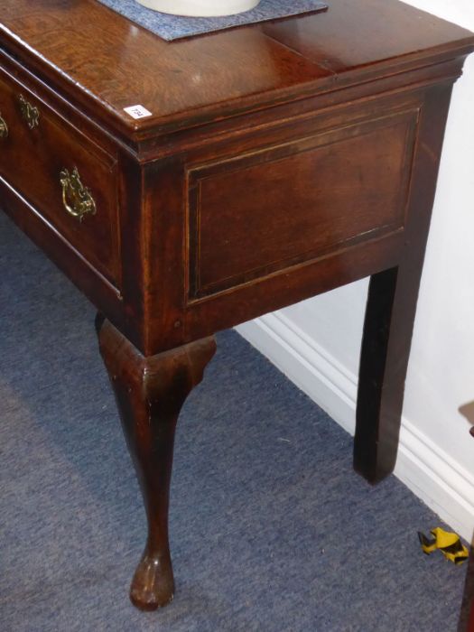 A good mid 18th century oak dresser base; the moulded top above three frieze drawers, the central - Image 7 of 8