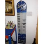 A rare oversized floor-standing enamel advertising thermometer 'Stephens' Inks'; the glass