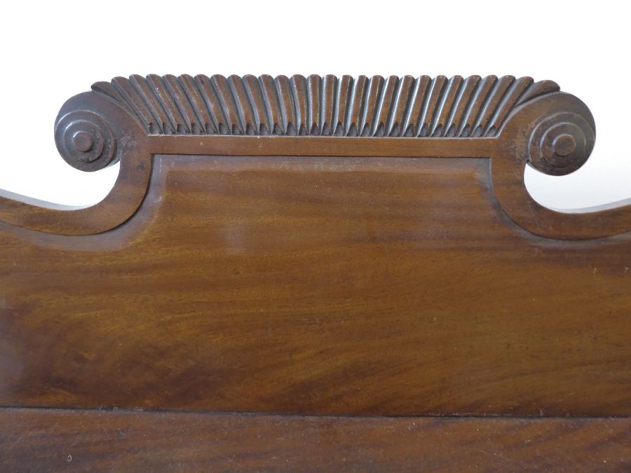 A late Regency period mahogany chiffonier; the three-quarter galleried top above three figured - Image 5 of 10