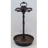 A large and heavy 19th century cast-iron stick / umbrella stand; in the manner of Coalbrookdale,