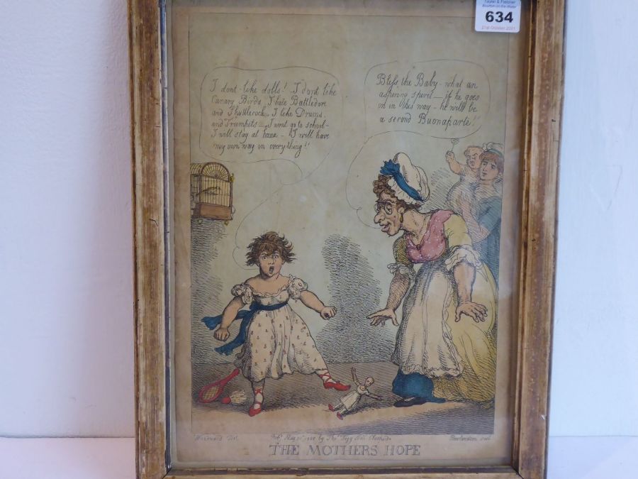 GEORGE MOUTARD WOODWARD after Thomas Rowlandson, The Mother's Hope, hand-coloured engraving, - Image 2 of 4