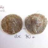 Eight Hadrian denarii from the Lincolnshire 2018 hoard. (Rome mint). (Brit. Mus. cat. # 207-211)