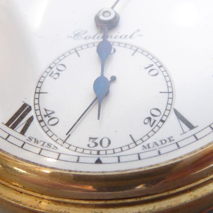 A gentleman's 9-carat yellow-gold-cased half-hunter keyless pocket watch. The outer case with enamel - Image 9 of 10