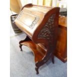 A highly stylised late 19th / early 20th century mahogany writing bureau of Art Nouveau form and