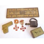 An assortment of items to include a British Red Cross Society Proficiency medal (1916-17) TO4011
