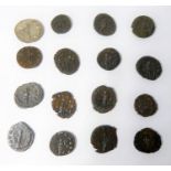 Sixteen copies of Roman coins - Emperors Claudius II, Galianus and Trajan Decius