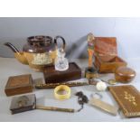 An assortment of collectables to include a late 19th century Royal Doulton stoneware teapot, various
